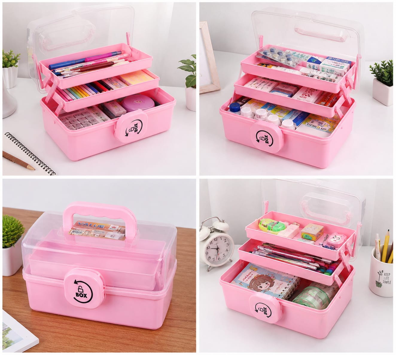 versatile multi-layer plastic storage box, Stationary Storage, Jewelry Storage