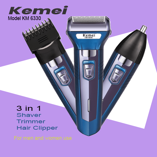 KEMEI KM - 6330 - 3 in 1 Hair Clipper, Trimmer & Shaver