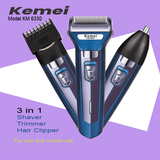 KEMEI KM - 6330 - 3 in 1 Hair Clipper, Trimmer & Shaver