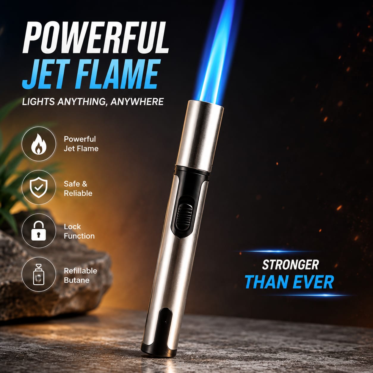 Jet Flame Torch Lighter | Windproof | Strong Blue Flame