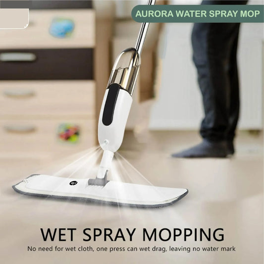 360 Rotating Spray mop with Refillable Bottle - Microfiber Flat Mop-Stainless Steel Handle & Spray Function - Easy Floor Cleaning Mops, Reusable Pads