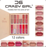 CRAZY GIRL Matte Lip Gloss 12 Pcs Pack Out Class Quality Water Proof Set
