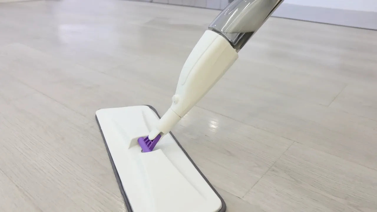 360 Rotating Spray mop with Refillable Bottle - Microfiber Flat Mop-Stainless Steel Handle & Spray Function - Easy Floor Cleaning Mops, Reusable Pads