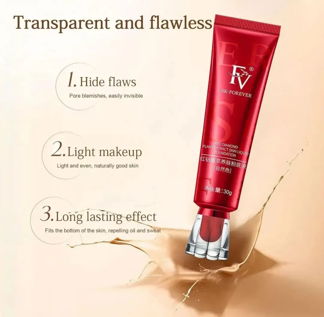 FV Waterproof Foundation with Medium Coverage | Matte Foundation for Oily/Normal Skin, Sweat-resistant Liquid Makeup Foundation for Face, 30g, Natural Beige