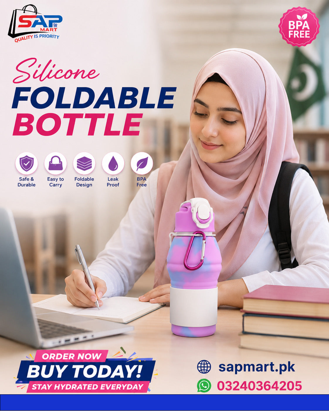 Silicon Foldable Bottle 600 ml